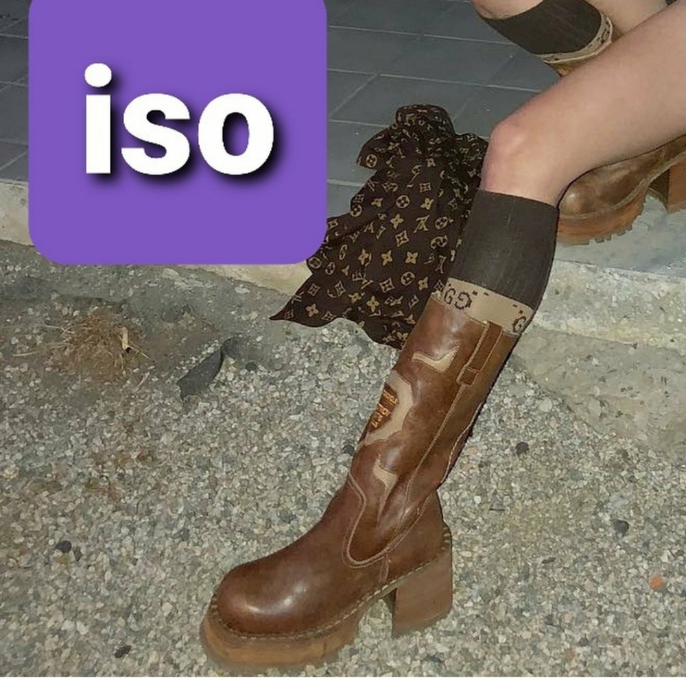 1990S VINTAGE DESTROY BROWN BOOTS SIZE 7